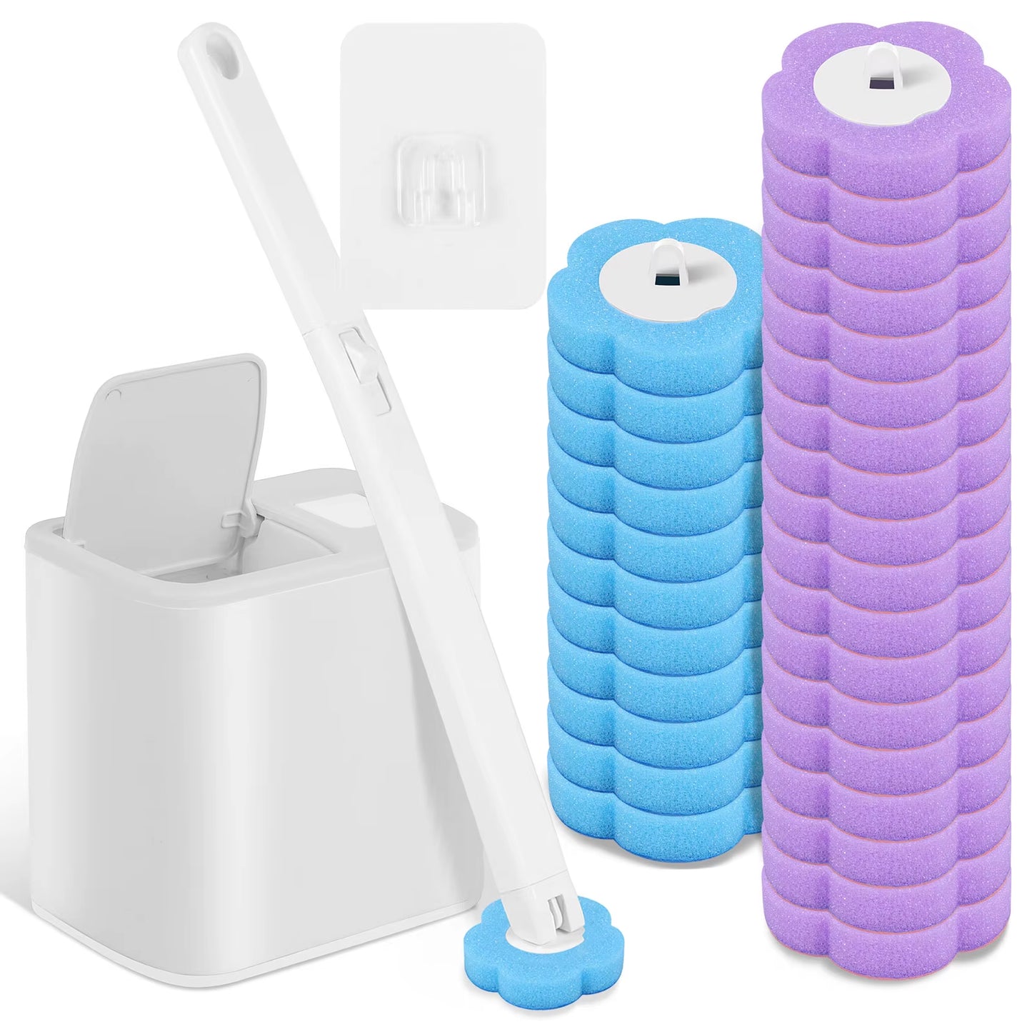 Toilet Brush Disposable Replacement Head Cleaning Kit Toilet Bowl Brush Long Handle Home Wc Accessories Tool