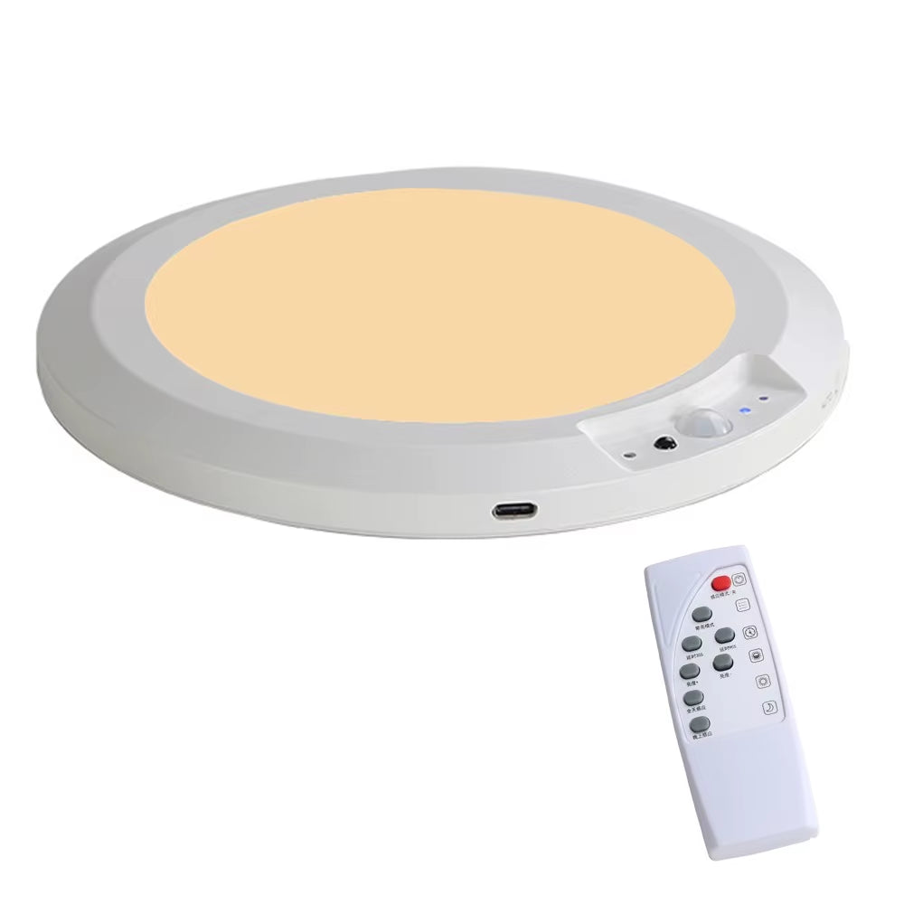 Round Motion Sensor Lights Wireless Induction 3 Color Ceiling Light with Remote Control Motion Activated LED Closet Lamp Hallway