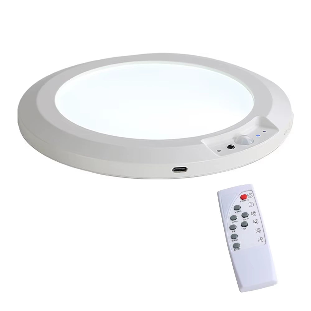 Round Motion Sensor Lights Wireless Induction 3 Color Ceiling Light with Remote Control Motion Activated LED Closet Lamp Hallway